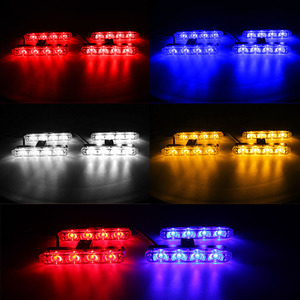 4合1 3led * 4琥珀色红色蓝色频闪大功率格栅警示灯日间行车灯DRL转向信号灯闪光灯 - Product Image 3