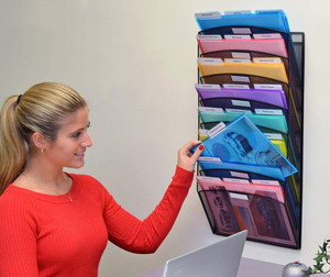 8 स्तरीय कार्यक्षेत्र माउंट फांसी फ़ाइल सॉर्टर दस्तावेज़ फ़ोल्डर परियोजना जेब कार्यालय जाल दीवार फ़ाइल आयोजक - Product Image 3