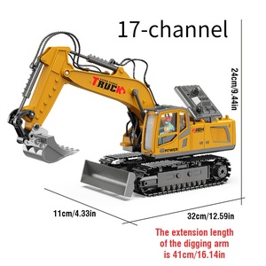 RC alaşım ekskavatör 17 kanallar sprey kazma fonksiyonu ile 2.4G diecast kamyon modeli RC ekskavatör oyuncak 3 renkler - Product Image 6