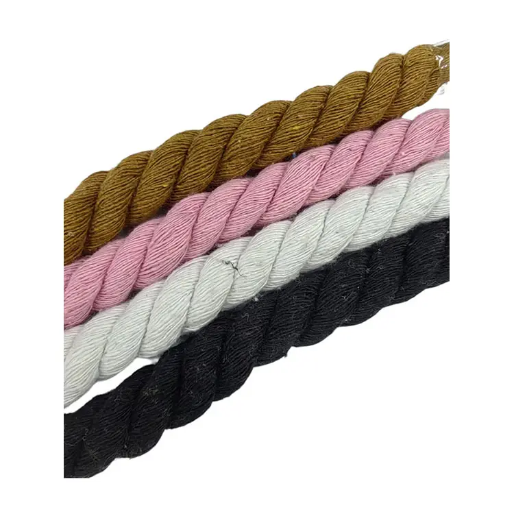 Wholesale Cotton Multicolored 3-stands Rope Braided Cord For Shoes Decoration