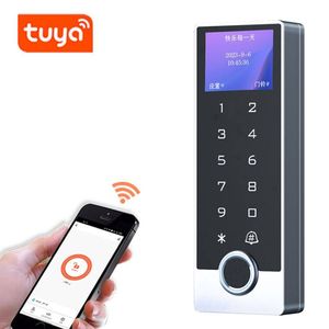 Yüksek kaliteli DC12V IP66 su geçirmez Tuya Wifi 13.56MHz Metal parmak izi RFID erişim kontrol sistemi LCD erişim kartı okuyucular - Product Image 2