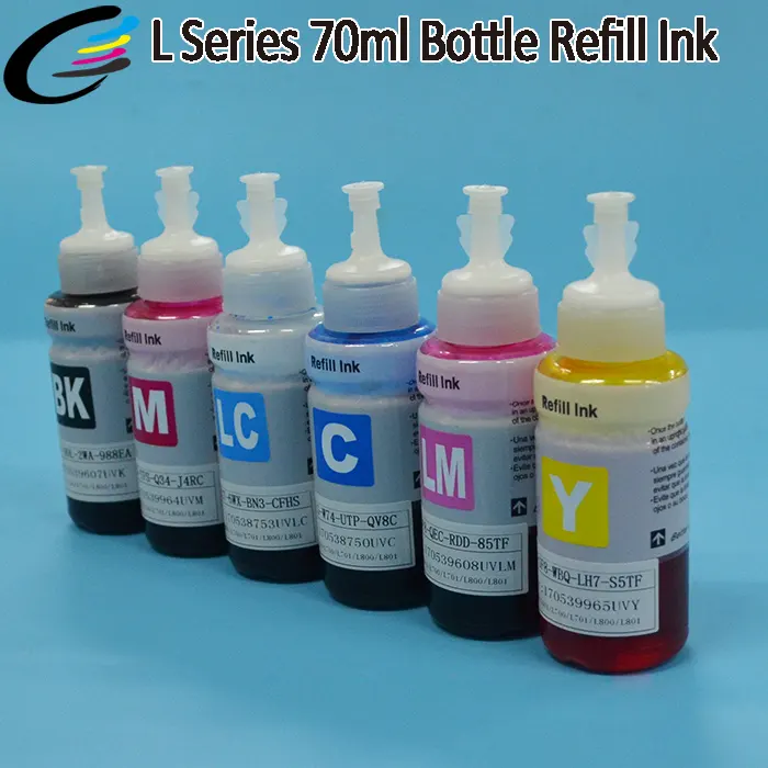 FCOLOR 70ml 100mL 1000ml tinta de recarga de botella de Color de pigmento Universal para impresora Epson HP Brother Canon