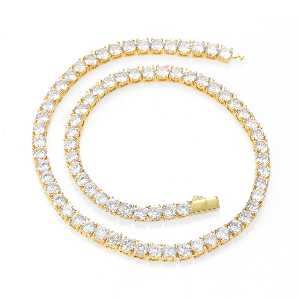 18K Gold Plated White Stone