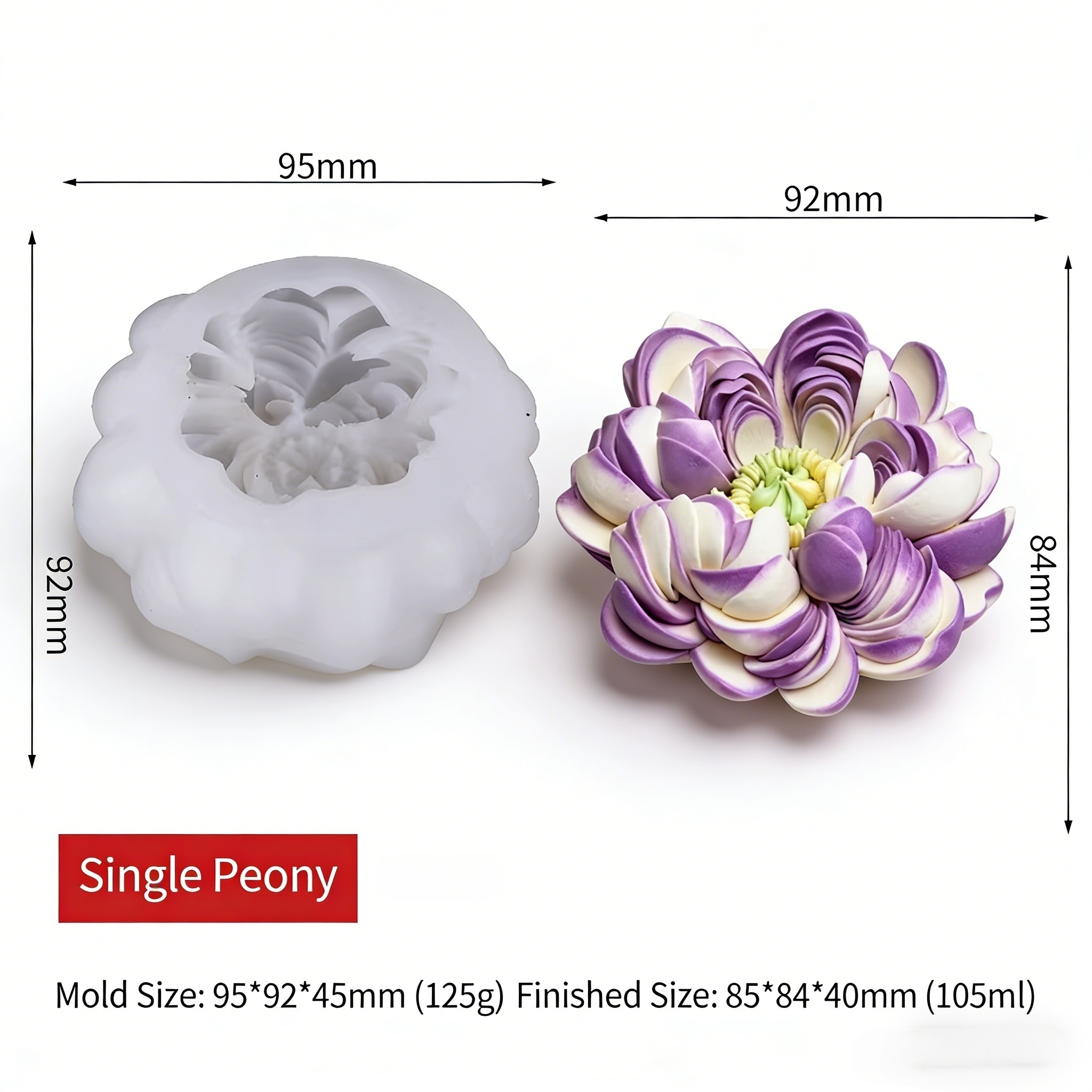 Pivoine simple blanche hot-751