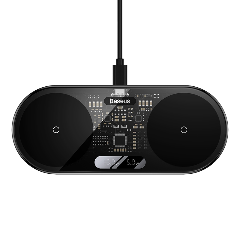 Digital LED Display 2in1 Wireless Charger 20W