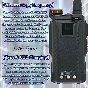 2024 Nuevo Baofeng UV-K6 Walkie Talkie NOAA Banda Completa Frecuencia de Copia Inalámbrica Tipo-C USB Carga Radio Bidireccional - Product Image 3