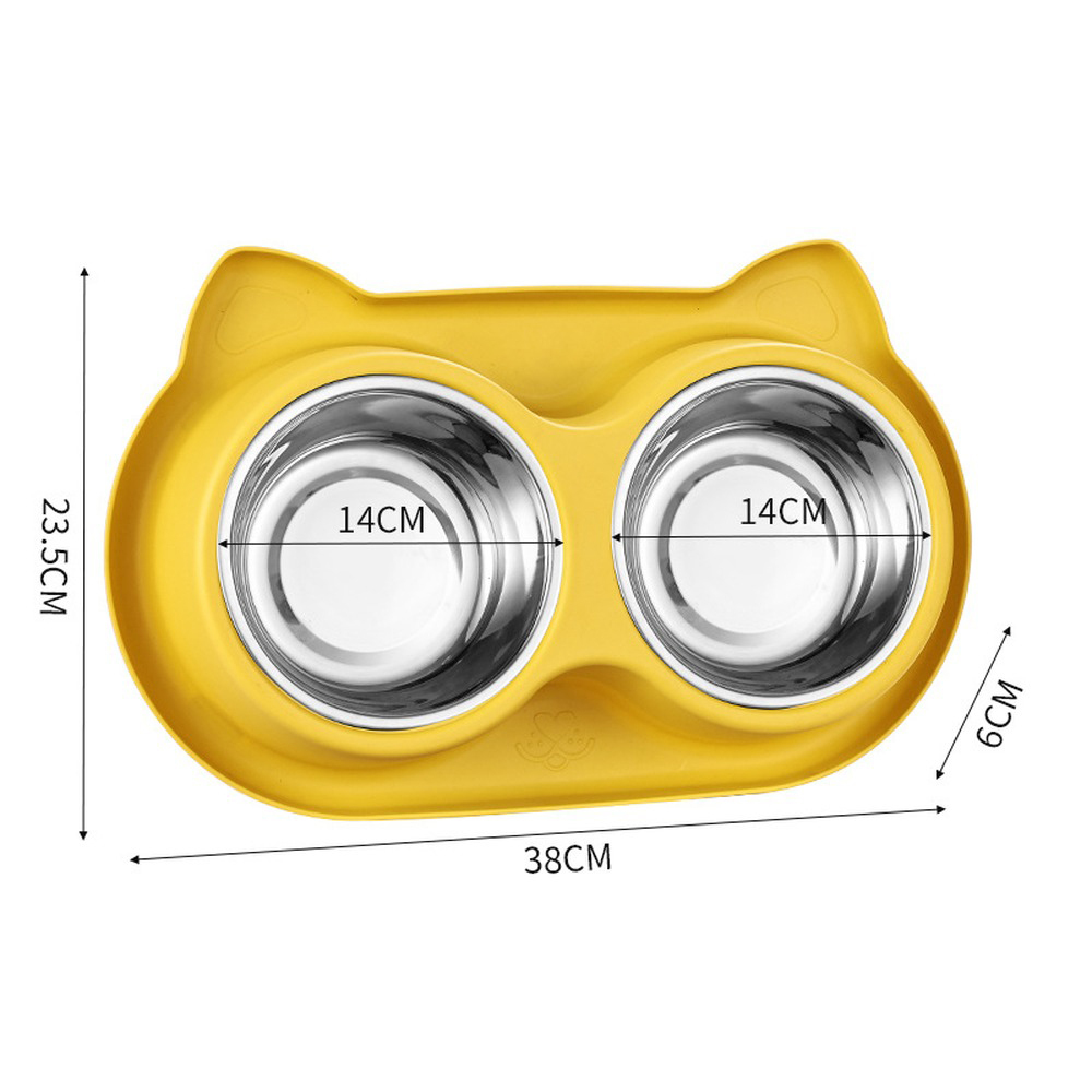 Yellow Stainless steel double bowl