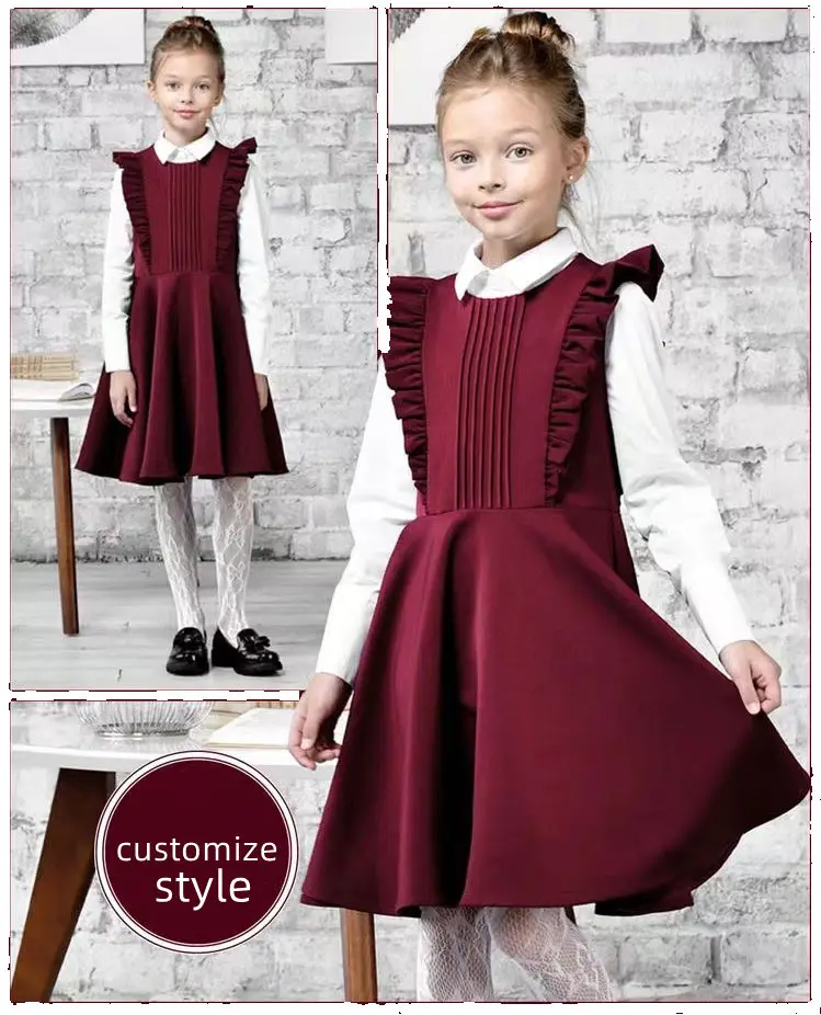 Uniforme Escolar de tela romana para niños y niñas, uniforme escolar Universal de diseño internacional