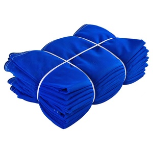 Rete ombreggiante di sicurezza per impalcature da costruzione in plastica verde con protezione anticaduta in HDPE blu - Product Image 1