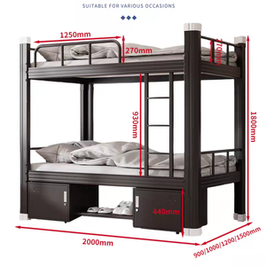 Школьники, общежитие, школьные кровати высокого и низкого уровня, сверхпрочная металлическая двухъярусная кровать, чердак, металлические кровати с лестницей - Product Image 5