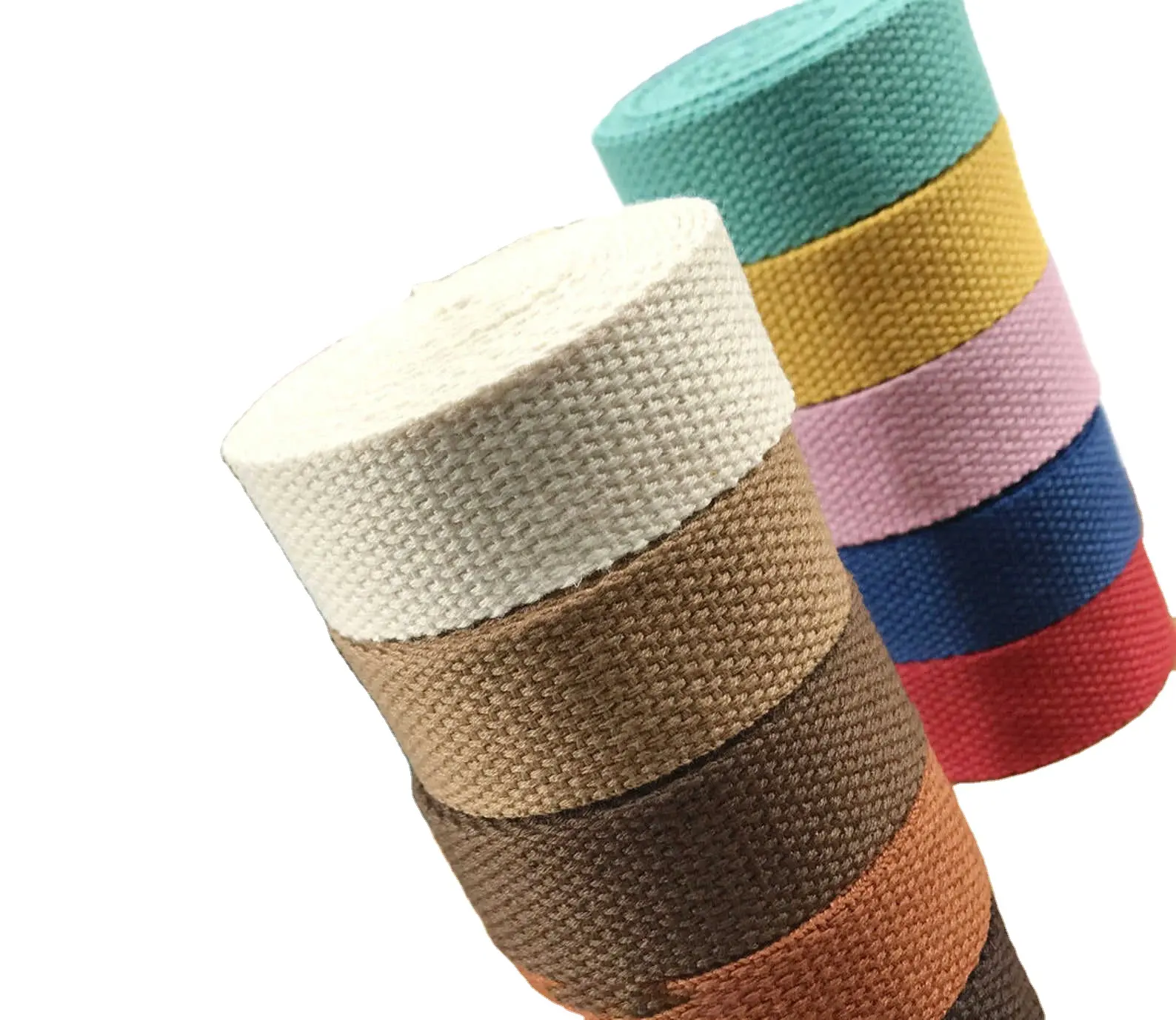 Fettuccia in tessuto di cotone riciclato sostenibile personalizzata per tracolla