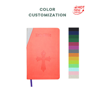 Üretici kişiselleştirilmiş özel baskı İngilizce İncil 2-Color PU deri kabartma çapraz sanat dini olay temel - Product Image 5