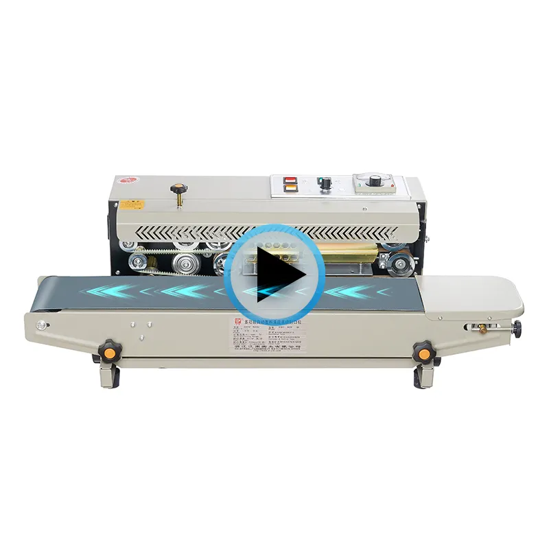 DBF-900 Ce Gecertificeerd Hoge Kwaliteit Industriële Continue Band Sealer Machine Bag Sealer Plastic Horizontale Sealer