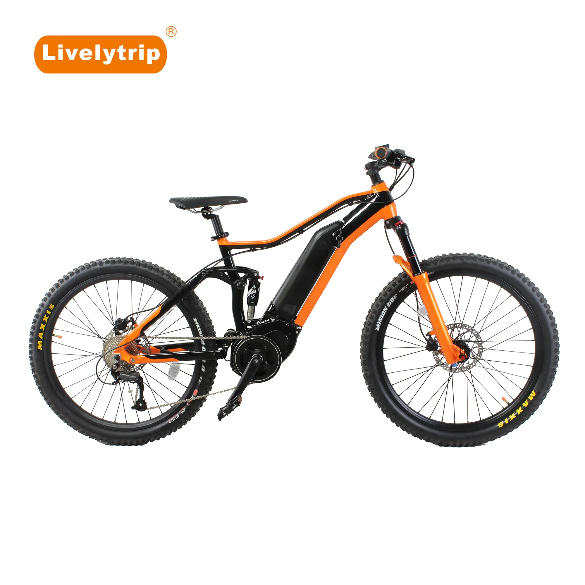 Potente motore mod mountain bike elettrica a sospensione completa di buona qualità con 9 velocità