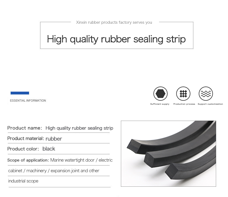 High Temperature NBR FKM Silicone EPDM Rubber O Ring Cord Rubber Sealing Strip Solid Round Square Rubber Strip Seals