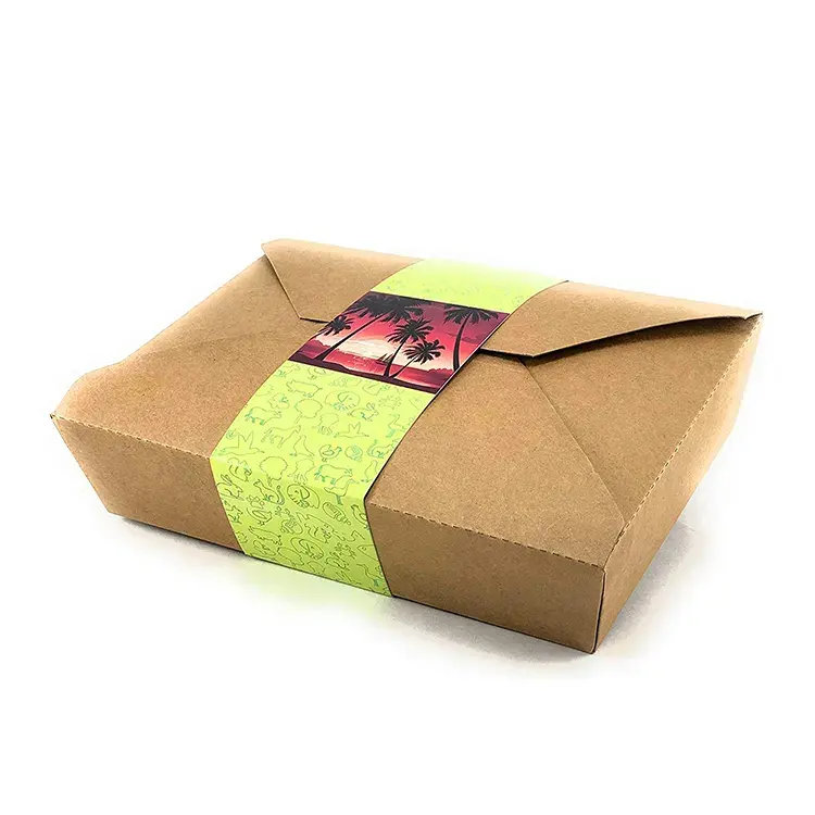 डिस्पोजेबल बाहर ले खाद्य कंटेनर क्राफ्ट खाद्य कागज बॉक्स