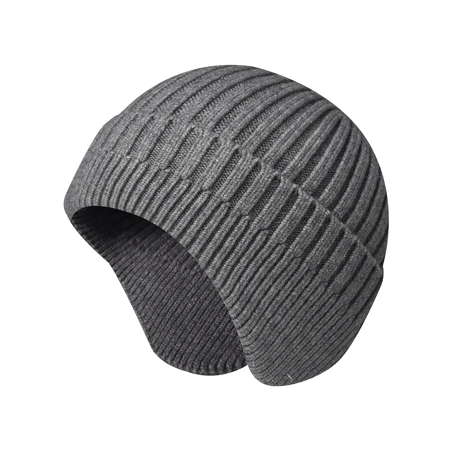 Bán Buôn Ngư Dân Đan Beanie Tái Chế Sợi Mùa Đông Hat Unisex Thể Thao Cuff Beanie Dài Gân Đan Beanie