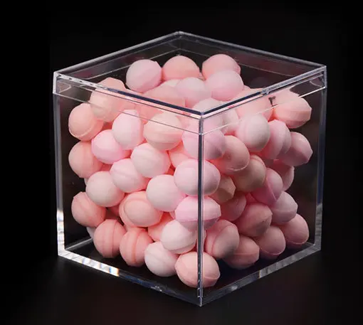 Cube de bonbons personnalisé en plexiglas acrylique transparent pour mariage, boîte-cadeau pour le jour de noël