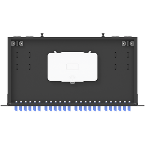 Placa de acero laminado en frío negro 1U de alta calidad, Panel de conexión de fibra óptica de red de logotipo personalizable con diseño colgante inferior - Product Image 4