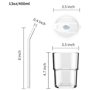 批发定制12盎司旅行不倒翁玻璃咖啡杯带盖绝缘双壁玻璃咖啡杯