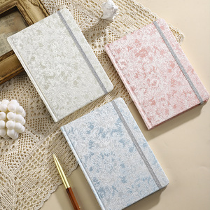 Simple Custom Fabric Hardcover A5 Diary Journal Lined Pages Hardcover <strong>Elastic</strong> Strap Literary <strong>Notebook</strong> - Product Image 4