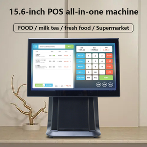 קל לשימוש 15.6 אינץ 'כפול מסך all-in-one pos מערכות מזומנים למכונת הזמנת מסעדה להזמין מסוף התשלום למסוף התשלום