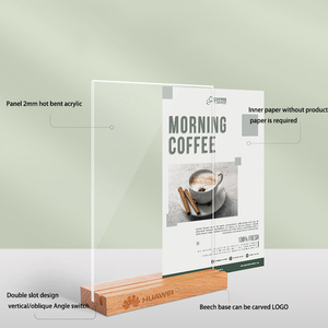 Acrylic gỗ rắn dựa trên danh sách giá decca trà sữa menu quảng cáo Thẻ Bảng trang trí Bảng Hai Mặt hiển thị đứng - Product Image 4