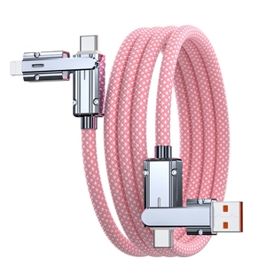 ใหม่4 in 1 120W สาย USB C แบบถักสายชาร์จเร็วสายดาต้าสำหรับ iPhone 15 14 13 12 Samsung Xiaomi redmi Huawei - Product Image 1