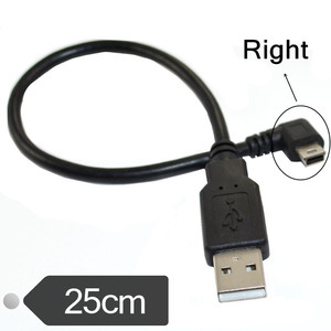 0.25m USB MINI 5Pin 5P 90 ° açı erkek USB 2.0 a erkek fiş kablosu 28AWG sağ açı yukarı aşağı sol Mini 5Pin USB adaptör kablosu - Product Image 3