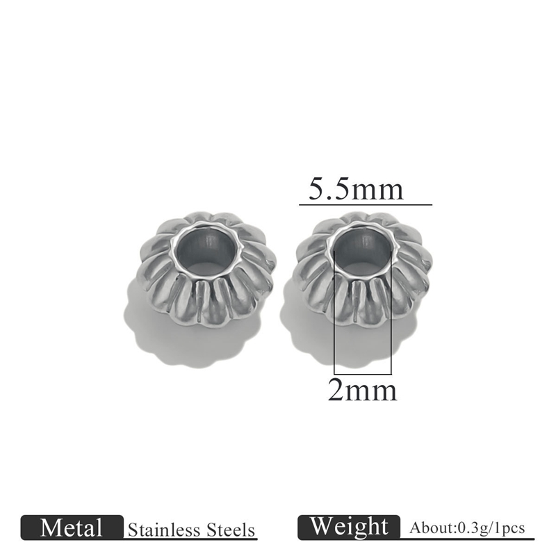 Cuentas de acero plateadas - 5.5mm