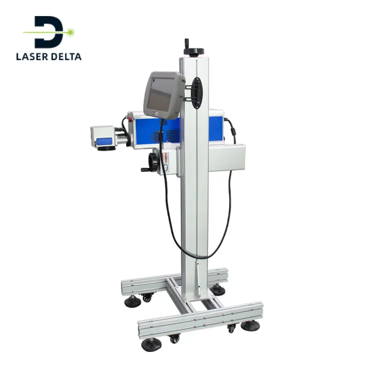 Stampante Laser CO2 industriale Online macchina da stampa Laser ad alta velocità codice data serie numero macchina per marcatura Laser volante