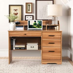 Escritorio para ordenador con cajones y aparador Escritorio para oficina en casa con cajón de archivos, mesa de estudio para lugares pequeños - Product Image 2