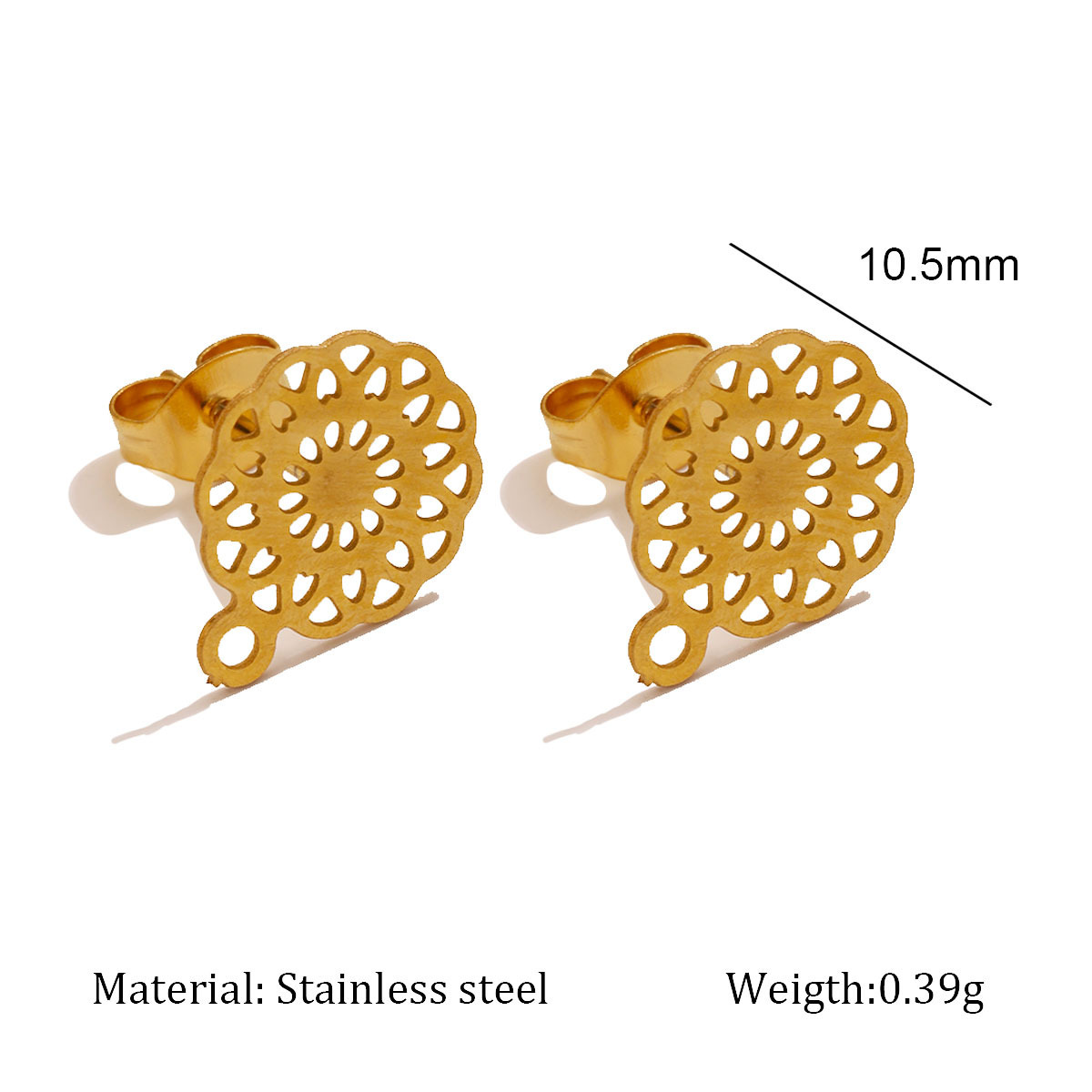 boucles d'oreilles fleur en or 7