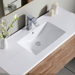 CUPC Wholesale Cheap Sanitary Ware Drop in Cabinet Vanity <strong>Sink</strong> White UPC Ceramic Wash Basin Bathroom <strong>Sink</strong> <strong>with</strong> <strong>Overflow</strong> - Product Image 2