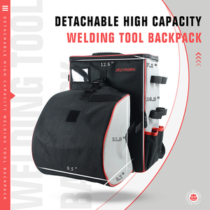 TRQ Factory Custom Welder Backpack Welding Tool <strong>Bags</strong> with Helmet Pouch Welding Tools Backpack - Product Image 2
