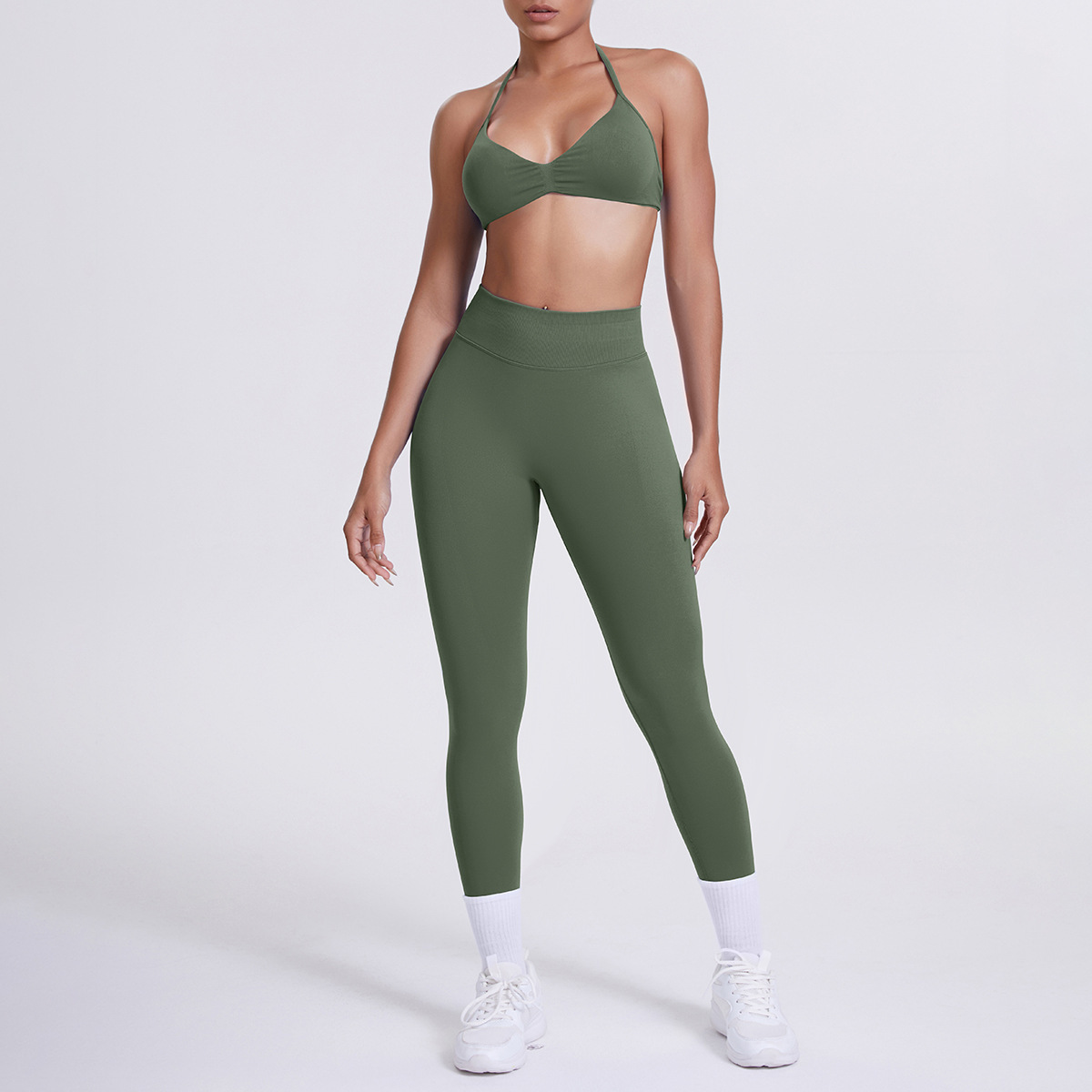 Conjunto de sujetador y pantalón - verde oliva