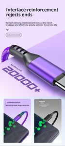 New 3A Super Fast Charging Braided <strong>2</strong> <strong>in</strong> <strong>1</strong> 60W Data Cable for Android Type-C for Mobile Phone Available <strong>in</strong> 2m 3m Length - Product Image 4