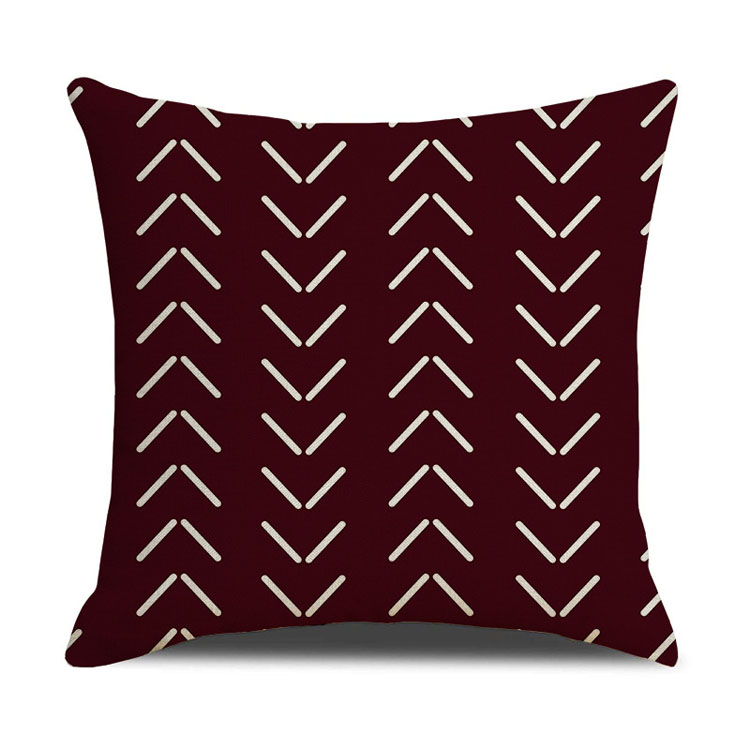 Nordic Home Decor Pillowcase Office Car Cushion Custom Digital Printing Linen Geometric Cushion Cover