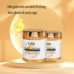Lifitt หน้ากากโออีเอ็มต่อต้านริ้วรอยมาส์กหน้าสปาทองคำ24ชิ้นแบบเรียบและผิวดูหรูหรา - Product Image 5