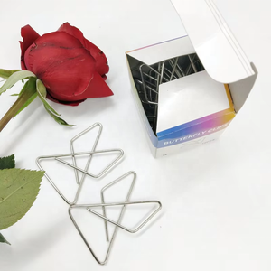 Thiết Kế Đặc Biệt Vật Liệu Kim Loại Bướm Hình Dạng Giấy Clip Mì Ống Hồ Sơ Màu Bạc Kawaii Dễ Thương Bookmark Clip - Product Image 3