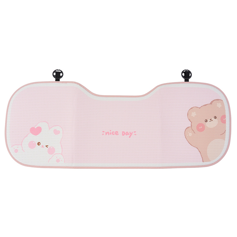 Coussins de siège en forme de cœur alvéolé, motif ours et lapin, pour les sièges arrière.