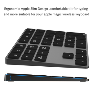 Teclado numérico recargable de 34 teclas, teclado numérico súper Delgado, teclado numérico de aluminio para portátil para sistema POS