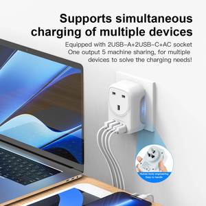 AU Socket Multi Adapter Converter Cargador de teléfono móvil Enchufe eléctrico Función de salida Control Toma de corriente Pared Usb - Product Image 3