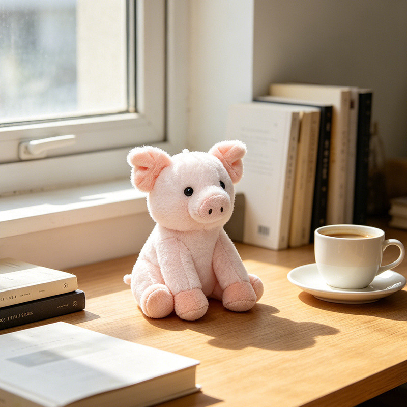 Animal assis cochon rose de 6 pouces