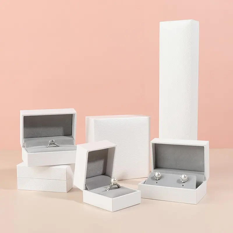 Pendientes personalizados, collar, anillos, caja de regalo de embalaje, joyero blanco, caja plegable con cierre de regalo negro magnético personalizado