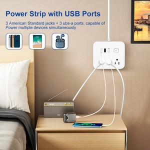 批发13A插座旅行适配电源板USB插座扩展插座带3个USB - Product Image 3