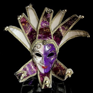 カーニバルパーティーハロウィーンのための女性ベネチアンコメディマスク絶妙な装飾ジェスターマスク