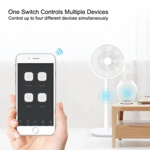 Tuya intelligenter WLAN-Schalter-Modul 12 V 24 V 220 V RF 433 Fernbedienung Geräte-Steuerungsmodul 4 CH Relais funktioniert mit Alexa <span class=keywords><strong>Google</strong></span> Home