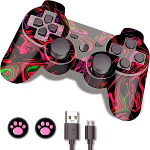 Gamepad inalámbrico recargable mejorado con controlador de Joystick de choque de retroalimentación de vibración para juegos de PS3 y PC - Product Image 4