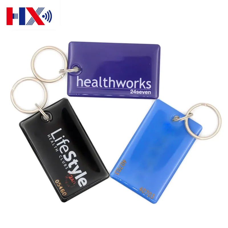 Mẫu miễn phí thẻ gần RFID epoxy Keychain 125 Khz tk4100 t5577 S50 kiểm soát truy cập Key